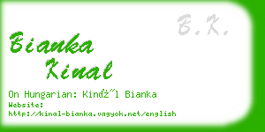 bianka kinal business card